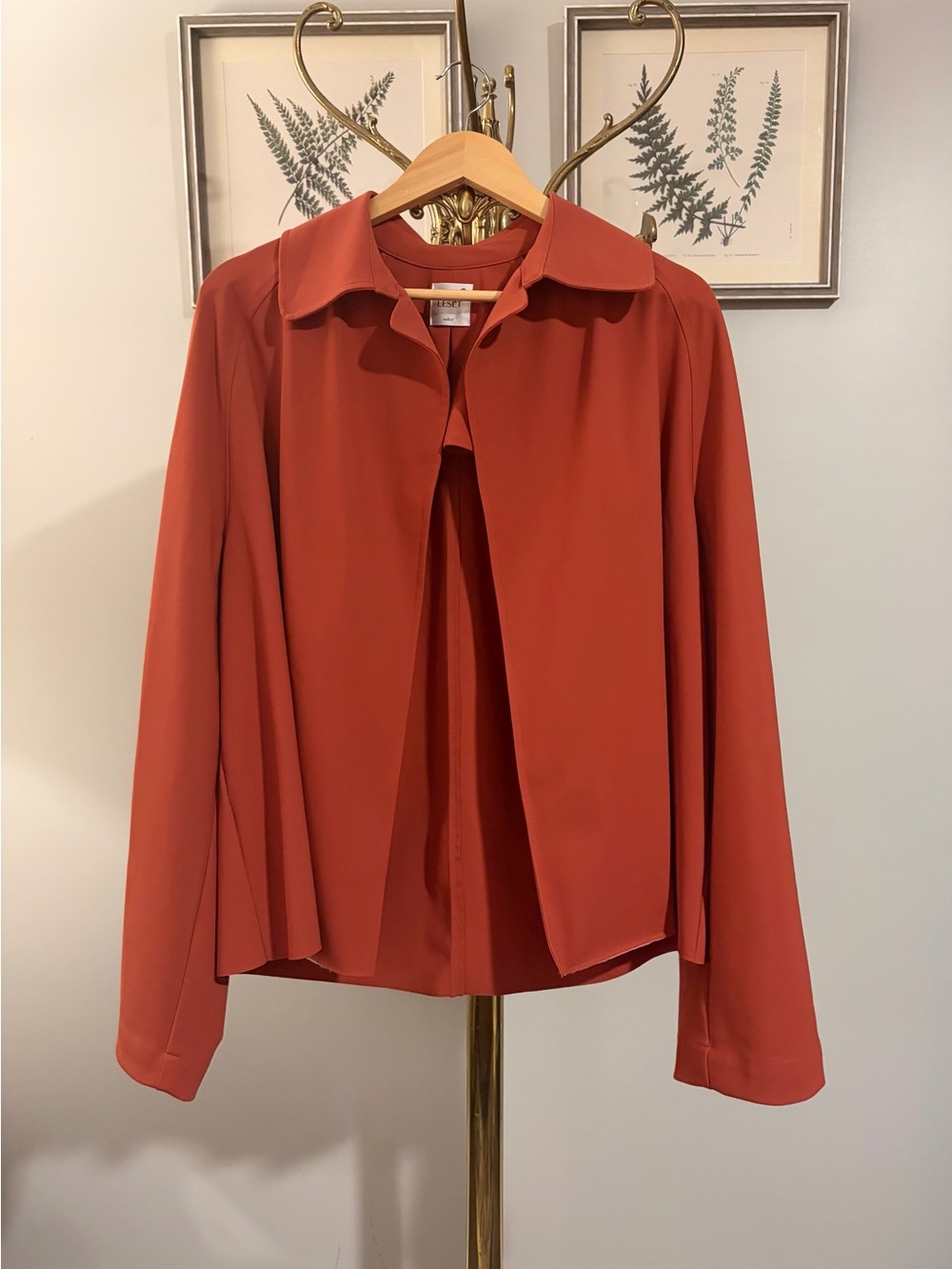Leset Rust Orange Open-Front Jacket Jacket Size Small